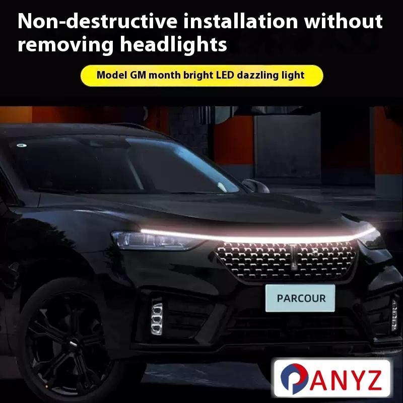 FOR Toyota Prius 2009-2024 New upgrade LED Daytime Running Light Scan Starting Car Hood DRL Guide Decorative Ambient Lamp 12V