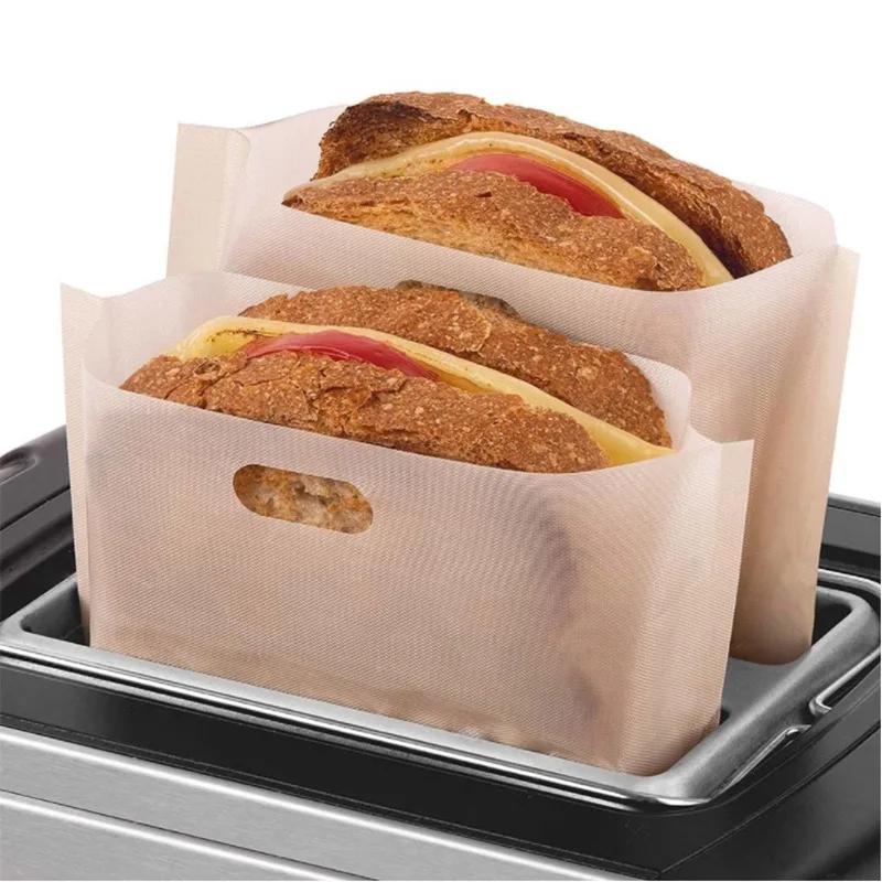 40PCS Reusable Toaster Bag Non Stick Bread Bag Sandwich Bags Fiberglass Toast Microwave Heating Pastry Tools