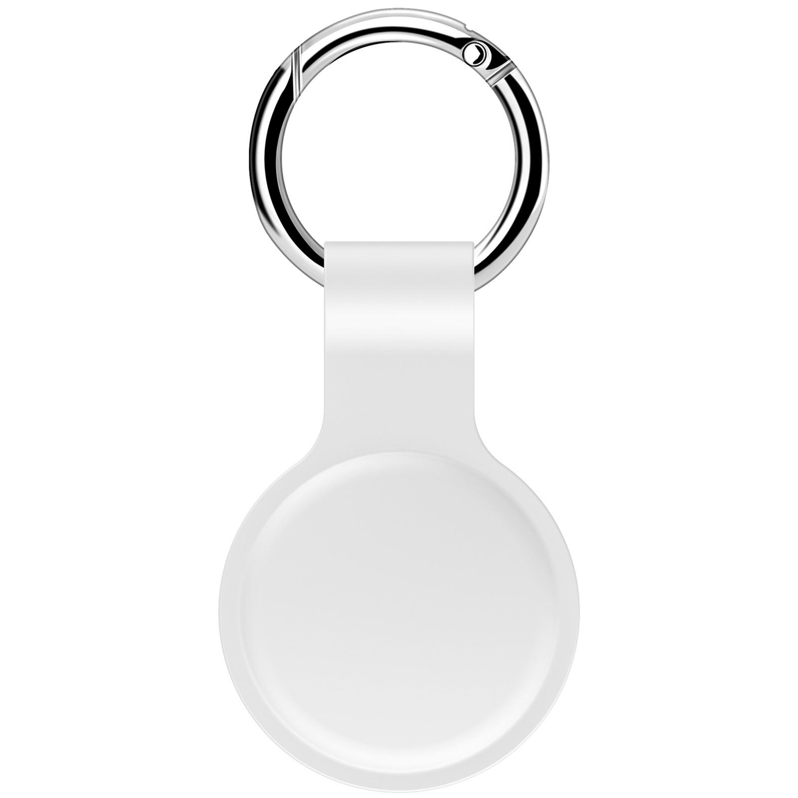 Для чехла AirTag силиконовый защитный чехол-брелок AirTags-Tracker белый
