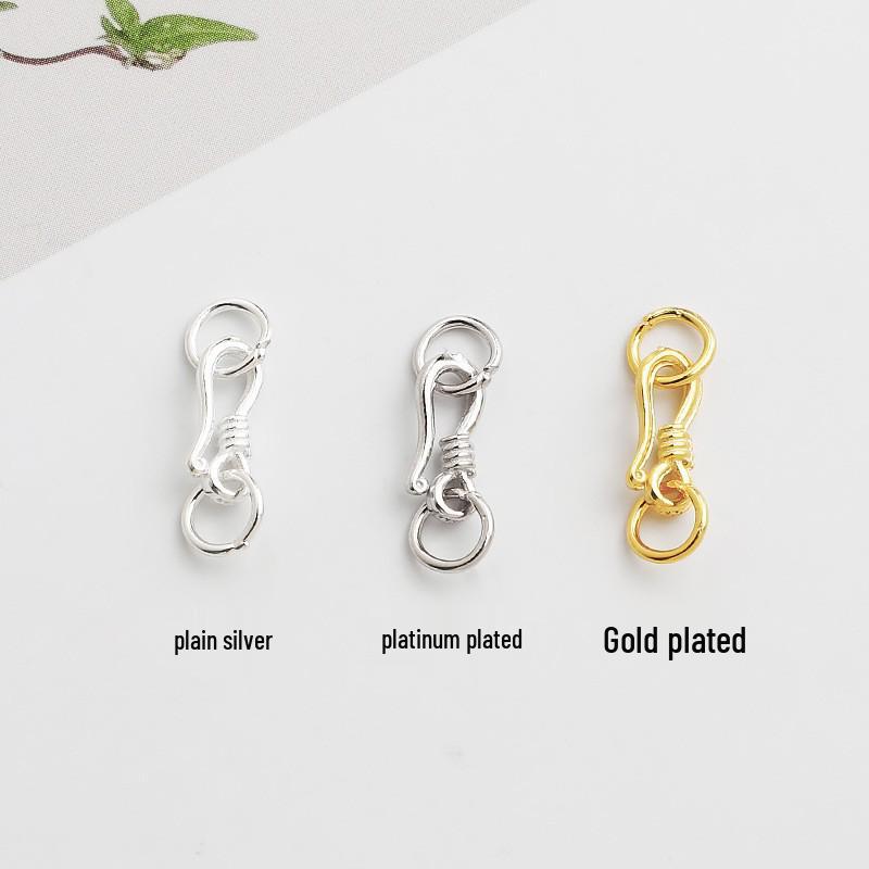 Gold-Plated S925 Sterling Silver S-Hook Necklace & Bracelet Clasp Accessories