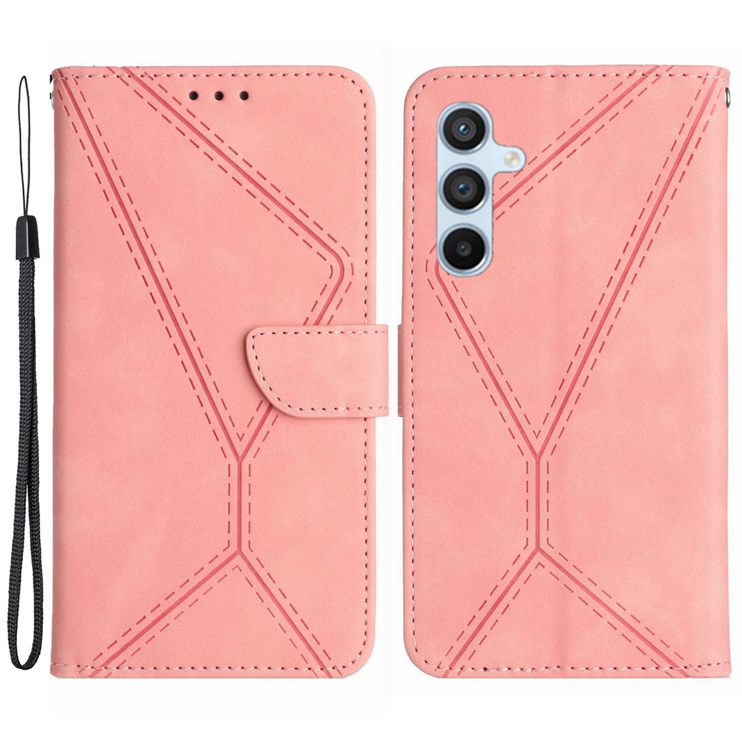 

HT05 For Samsung Galaxy S24+ Case Skin-touch Wallet Leather Phone Cover Pink