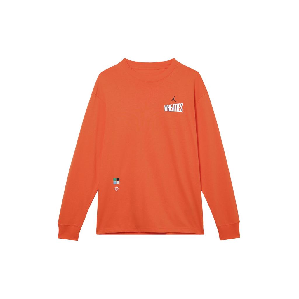 Jordan T Shirts Men's Orange Crew Neck Moderate Straight Fit DV8429-817