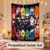 Custom Personalized Tapestry,Jujutsu Kaisen Print Custom Name Text Wall Art Hanging for Bedroom