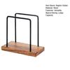 Napkin Holder Kitchen Table Metal Paper Napkin Storage Stand with Wooden Base Sturdy Tissue Holder Practical Dining Accessory
