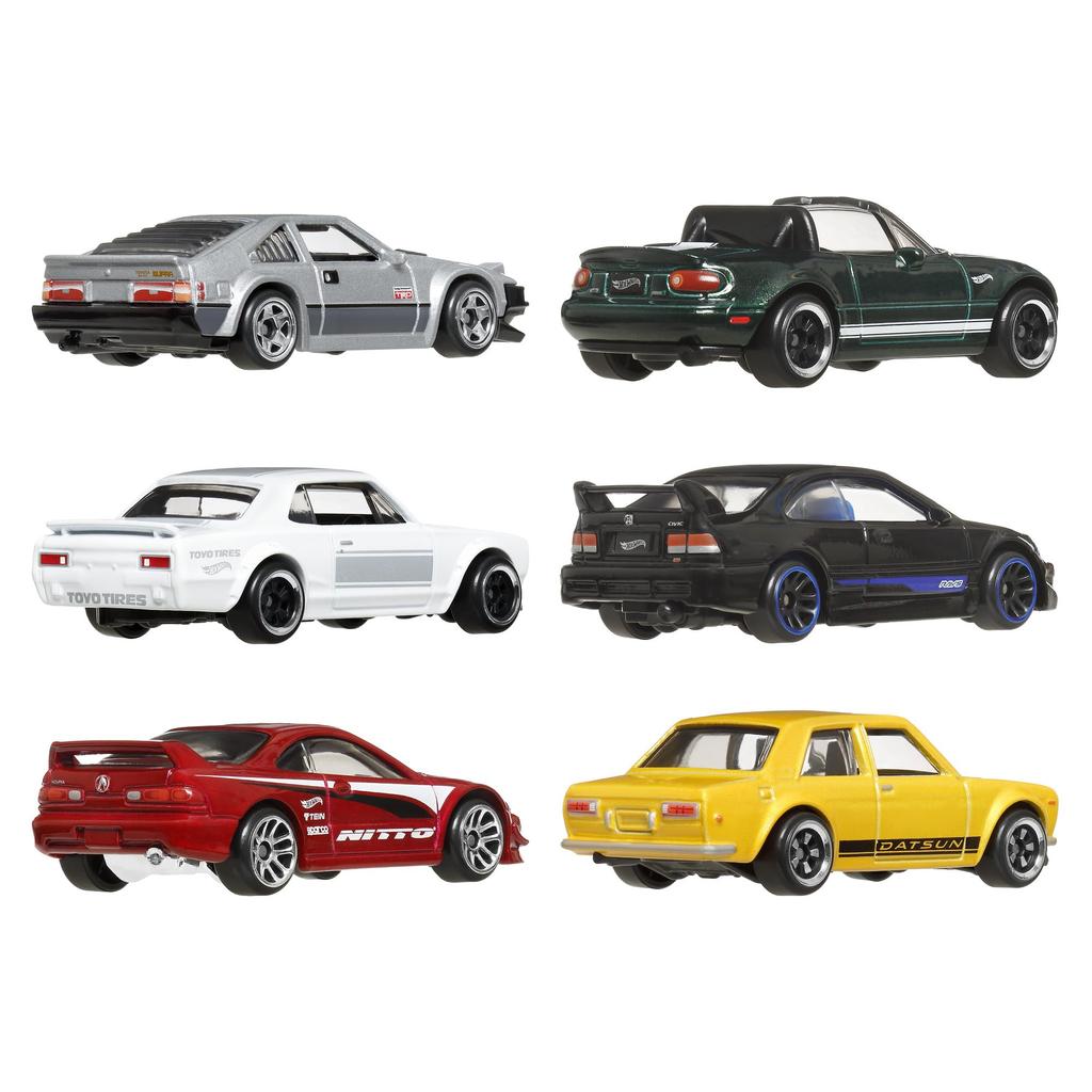 Hot Wheels Streets of Japan Multi Pack Vehicle Toy Mini Car 6 Cars for Ages 3 and Up Multi JBY77