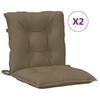 Low Back Chair Cushions 2 Pcs Melange Taupe 100 X 50 X 7 Cm Fabric