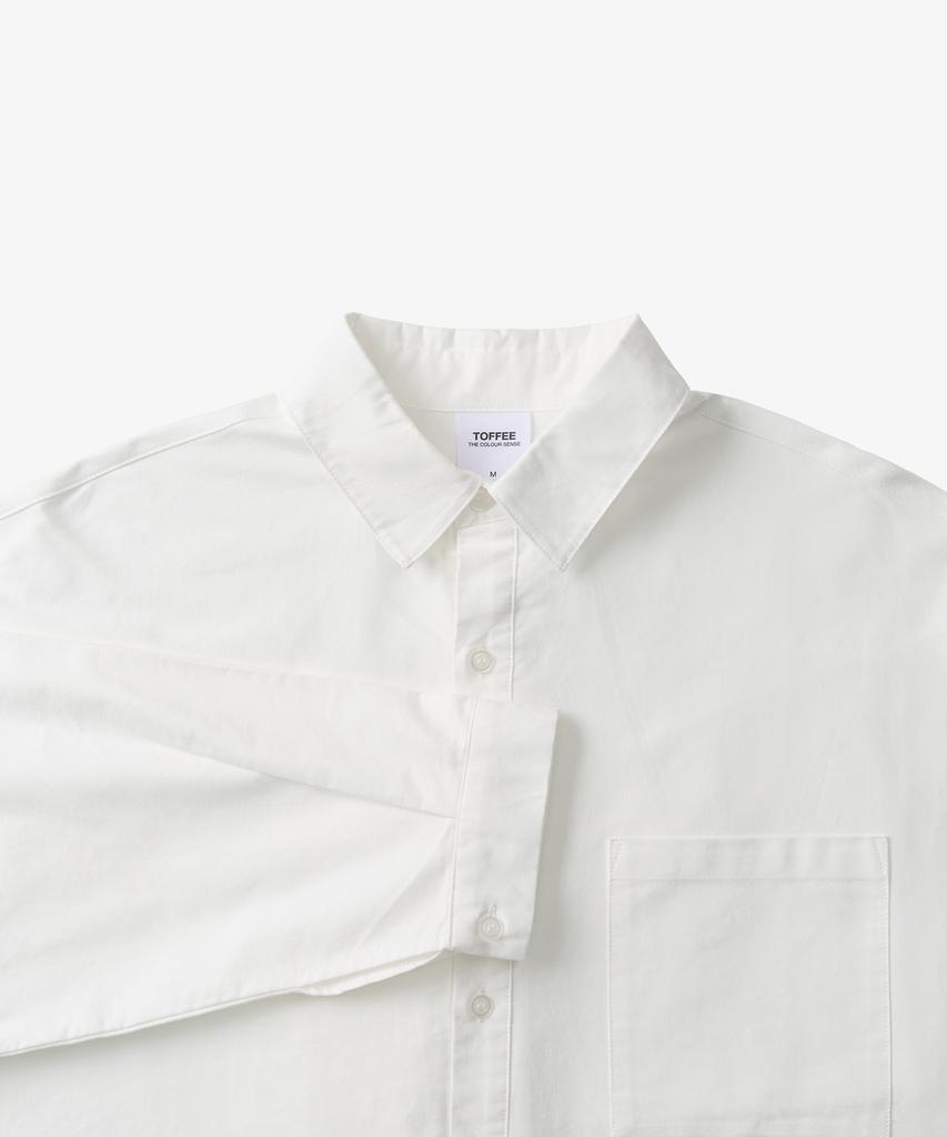 TOFFEE Oversized Oxford Shirt (White)