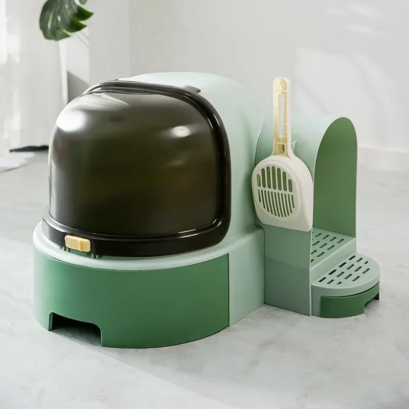 Super Large Drawer-Style Cat Litter Box Fully Enclosed Design with Flip-Top Lid Sand-Proof Toilet for Cats Spacious Litter Tray