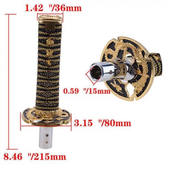 15cm For Samurai Sword Shift Knob Shifter Katana Handle Universal 3 Adapters