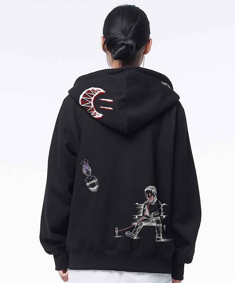 Artistwear [Atw X Twoface] Space Out Zip-Up Hoodie_Bk