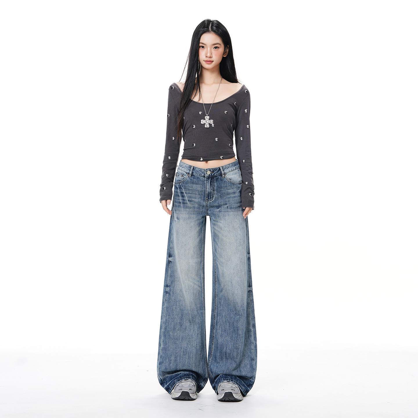 

Women s Loose Wide-Leg Straight-Leg Slim Pants for Taller Appearance XS