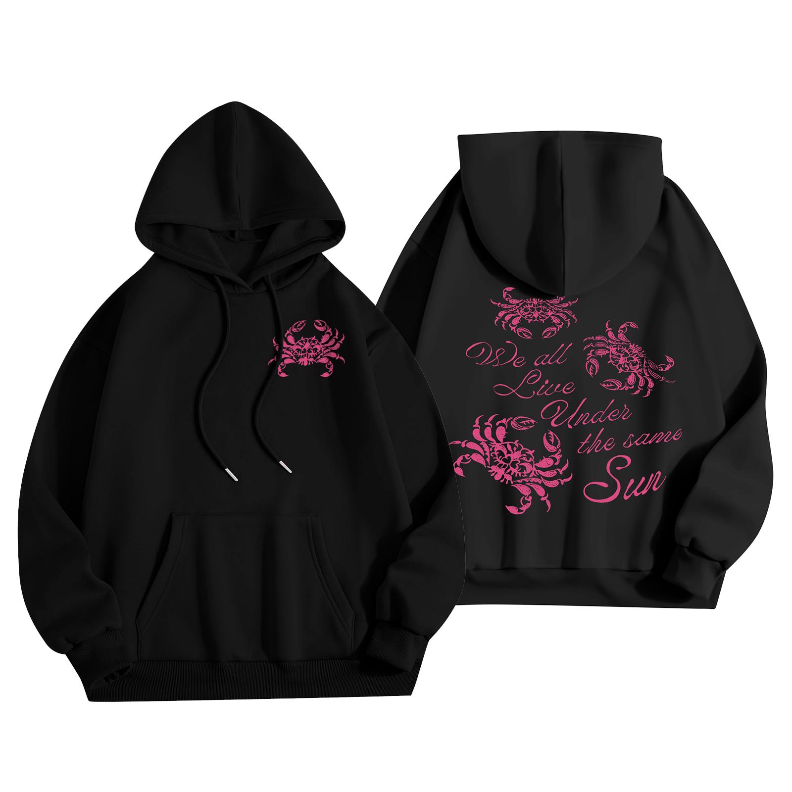 

Женская мода, женский легкий пуловер с длинными рукавами и карманами, толстовка с капюшоном в стиле консервативного стиля L