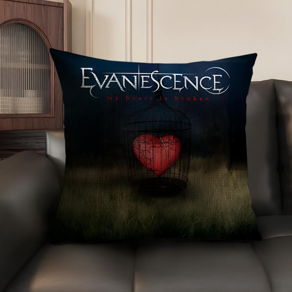 Hot Rock E-Evanescence Pillow Case Natural Linen Organic Fabric Double-Sided Printing Sofa Home Decor Gift Cushion Cover