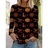 Halloween Women's long sleeved T-shirt Pumpkin 3D Printed Autumn Long