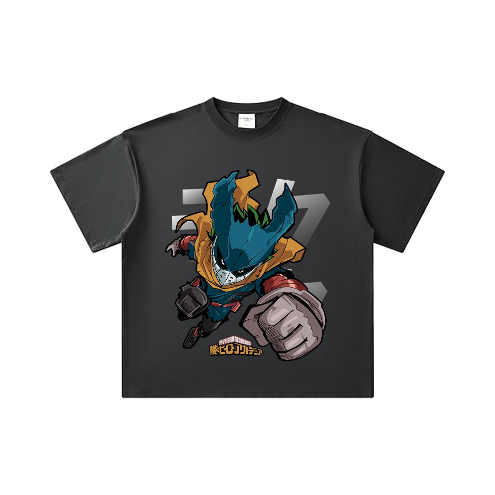 260 GSM Double Yarn 32 Count 100% Cotton My Hero Academia V3 Deku Print Unisex Heavy Cotton T Shirt