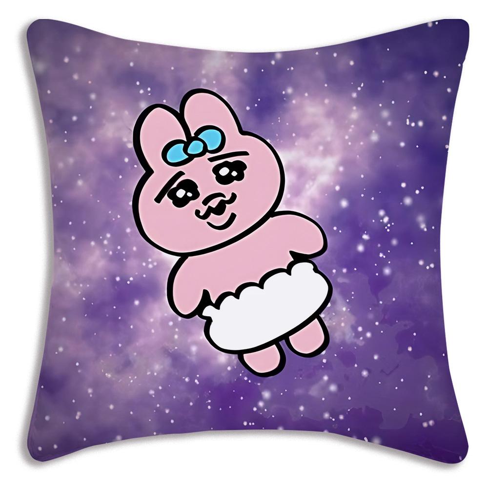 Süße Cartoon O-Opanchu Usagi Kissenbezüge Cartoon Sofa Dekoratives Zuhause Zweiseitiger Druck Kurzer Plüsch Süßer Kissenbezug