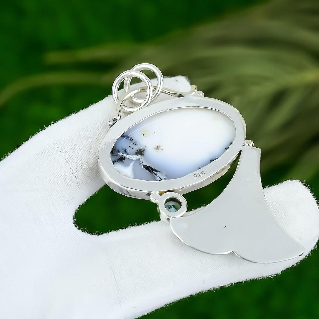 Dendrite Opal Stone Apatite Sterling Silver Wedding Daughter New Pendant Jewelry