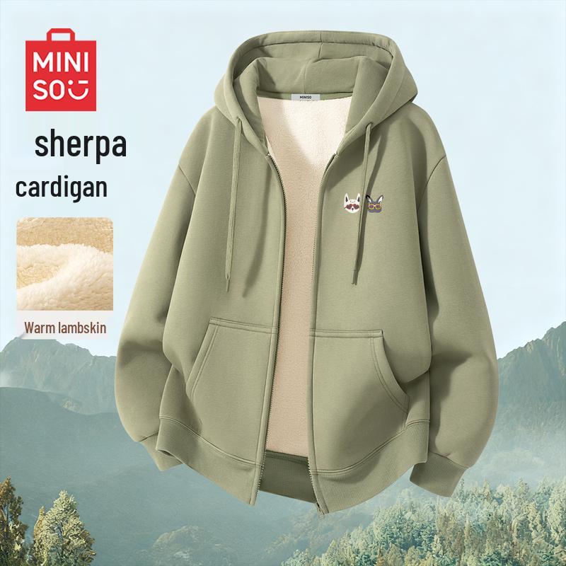 MINISO Men s Fleece-Lined Full-Zip Hoodie 3XL