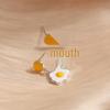 Trendy 925 Sterling Silver Fried Egg Earrings, Japanese Style, Cute & Creative, 2019