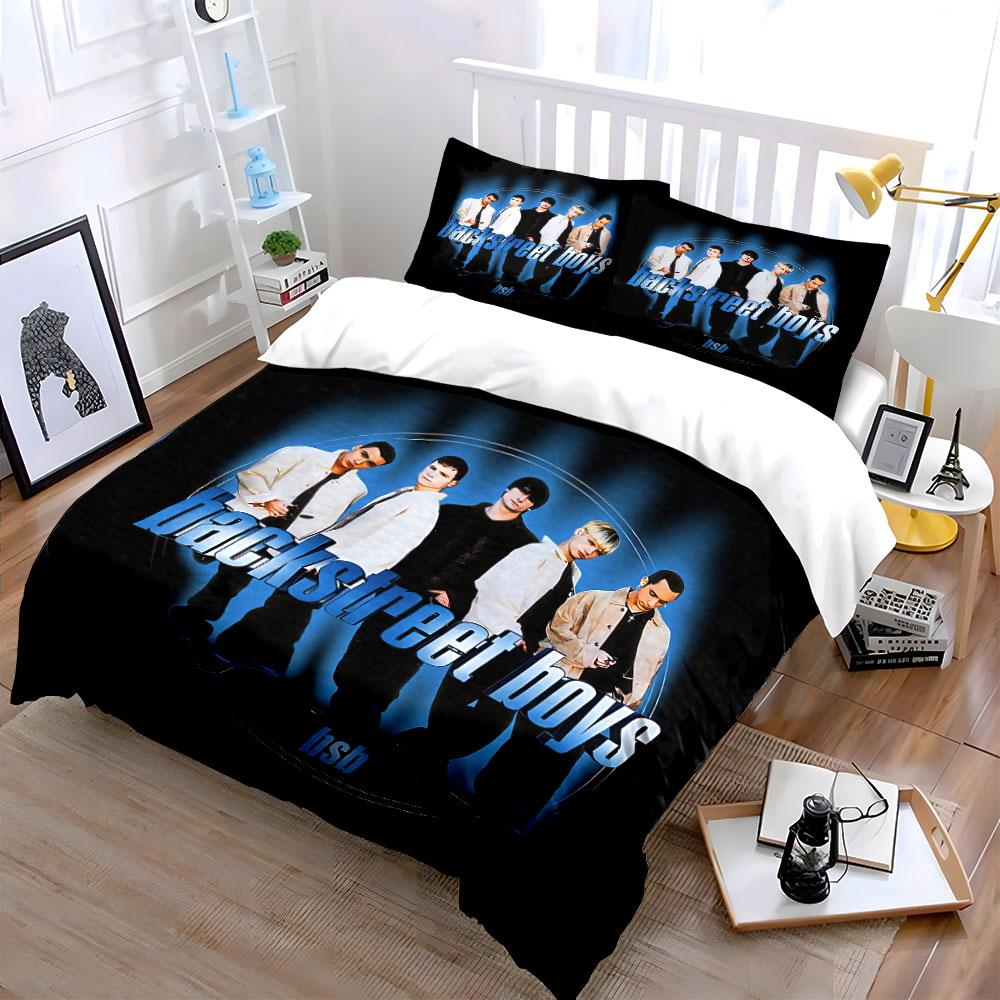 Backstreet Boys Band Print Bedding Duvet Cover Set Duvet Cover Pillowcases  (1*Duvet Cover 2*Pillowcases, without duvet insert)