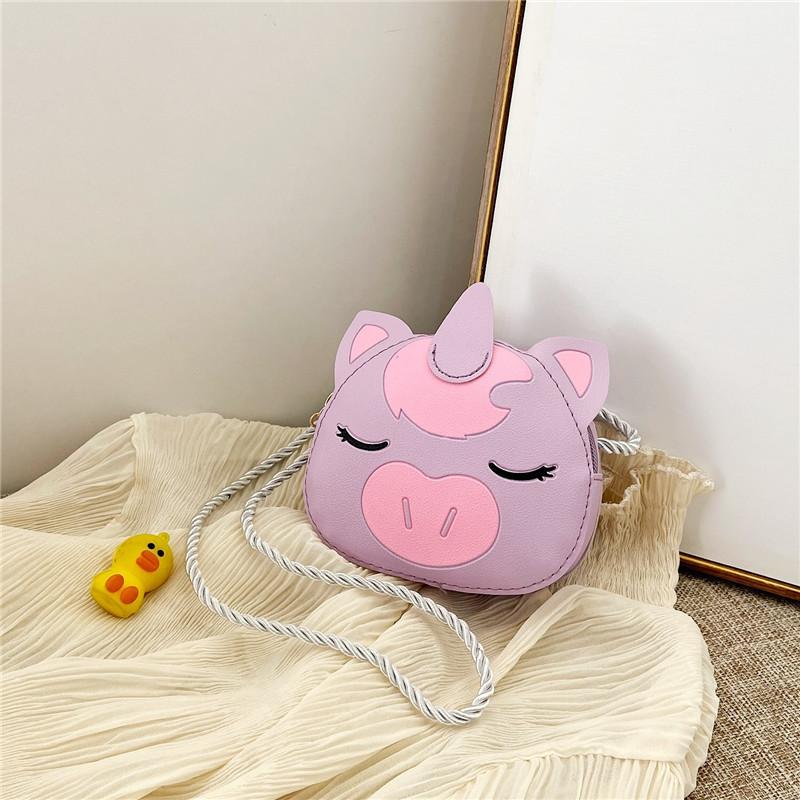 Kids Girls Small Pu Leather Crossbody Bag With Zipper For Daily Use
