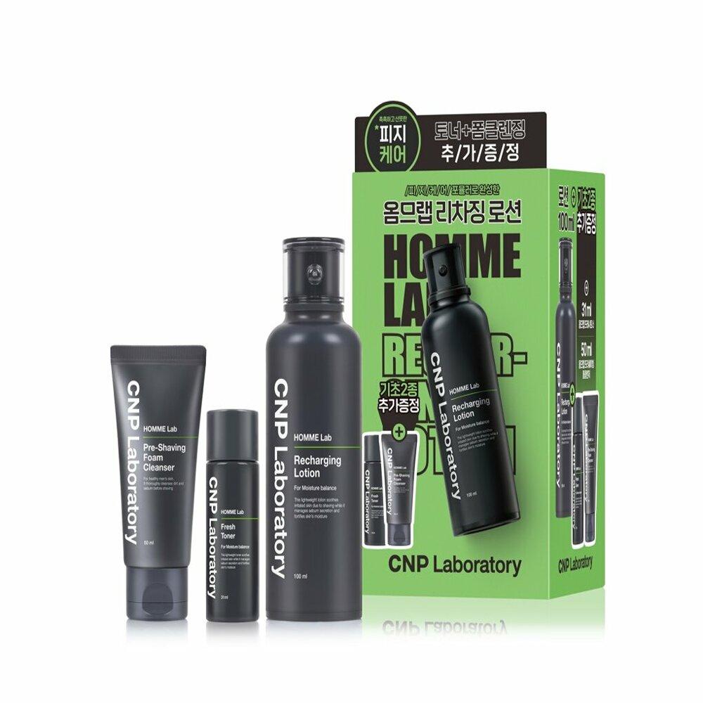 CNP Homme Lab Recharging Lotion 100mL Special Set (+Toner 31mL & Cleansing Foam 50mL)