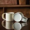Design Folding Ear Handle Mug Household Ceramic Cup Simple Solid Color Cup Water Cup Breakfast Cup Coffee Cup