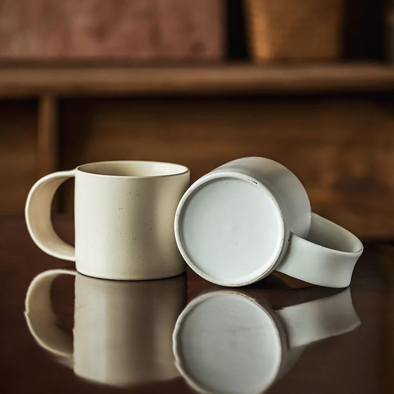 Design Folding Ear Handle Mug Household Ceramic Cup Simple Solid Color Cup Water Cup Breakfast Cup Coffee Cup