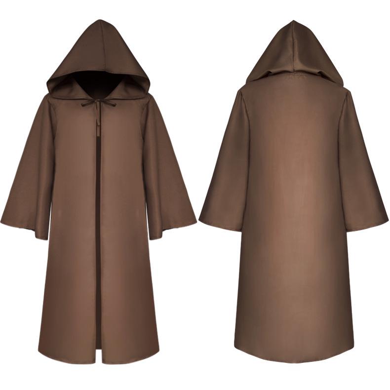2025 Grim Reaper Hooded Cloak Robe - Medieval Wizard Cosplay Costume