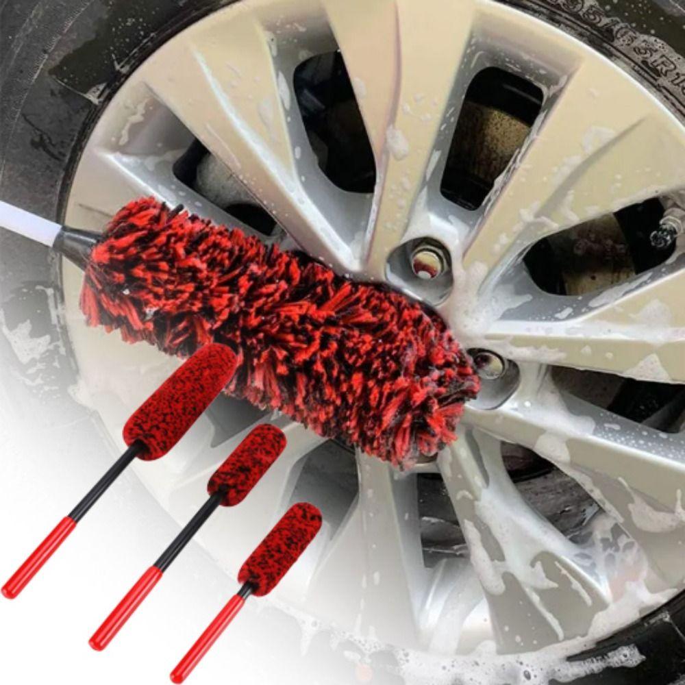 Plush Material Auto Wheel Woolies Brushes Long Handle Car Cleaning Tools  Car Wash