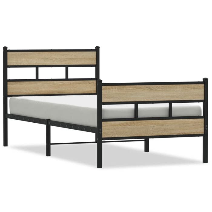 VidaXL Metal Bed Frames Without Mattress Sonoma Oak 90x200 Cm 4017113