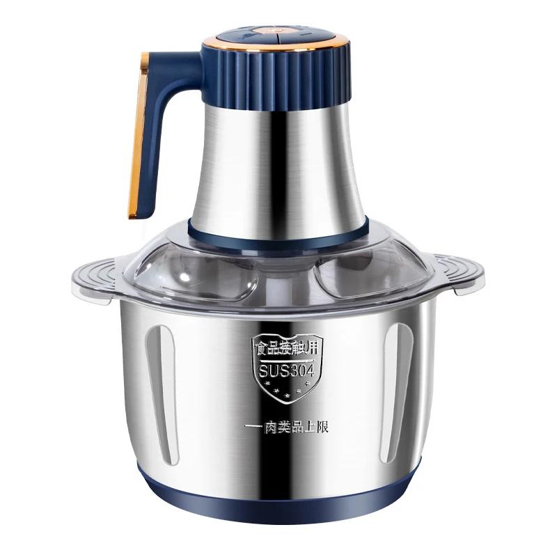 5L Elektrisk Kjøttkvern Kverner i rustfritt stål Matprosessor Hvitløksslammaskin Blender med stor kapasitet Kjøkkenverktøy EUPlug