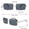 Fashion Rectangular Metal Rimless Women Glasses Gradient Glasses for Men Daily Life Eyewear Accessories