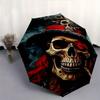 1pc Skulls in Hats Automatic Opening and Closing Umbrella, Lightweight 3-Fold, With Cute Cartoon Characters, Suitable for Home, Outdoor and Daily