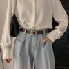 INS Fashion Women's Belt Fashion Black Belt Retro Needle Buckle Jeans Belt Casual Strap Long Skirt Belt