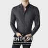 Men's Slim Fit Striped Long Sleeve Shirt - British Style, Trendy Spring/Autumn Casual Wear