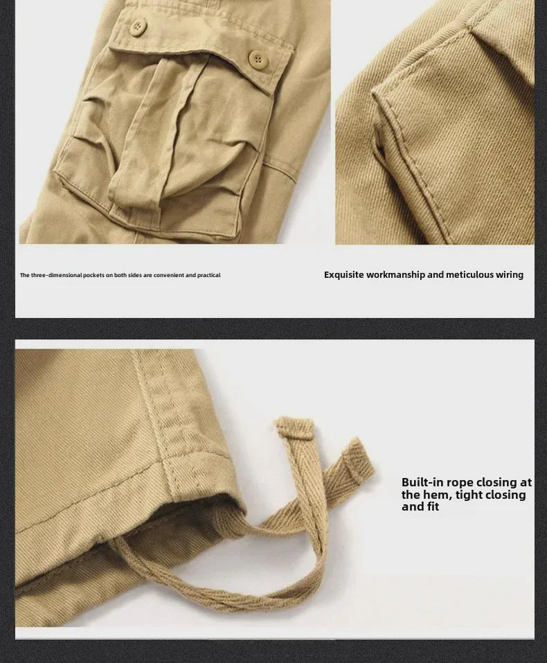 Men's Multi-Pocket Outdoor Overalls: Loose-Fit, Large Size, Straight Trousers for Spring & Autumn