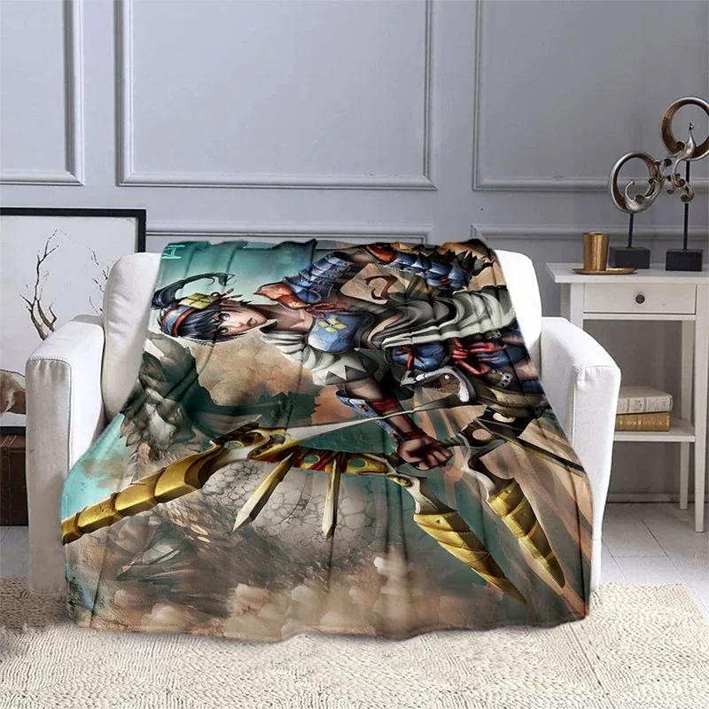 Game Monster Hunter Dragon Blanket for Children, Flannel Blanket, Soft and Comfortable, Home and Travel, High Quality