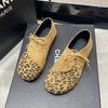 Foreign Trade Single Shoes Women's Autumn Leopard Print European and American Pointed Thick Heel Large Size Loafers 2025 New Casual Shoes One Pedal