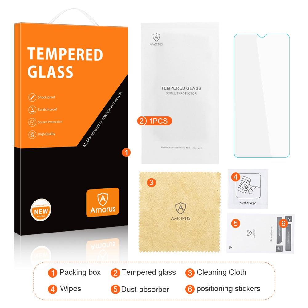 AMORUS For Motorola Moto E22 4G Anti-explosion Anti-fingerprint Film 2.5D Arc Edge 9H High Aluminum-silicon Glass Screen Protector