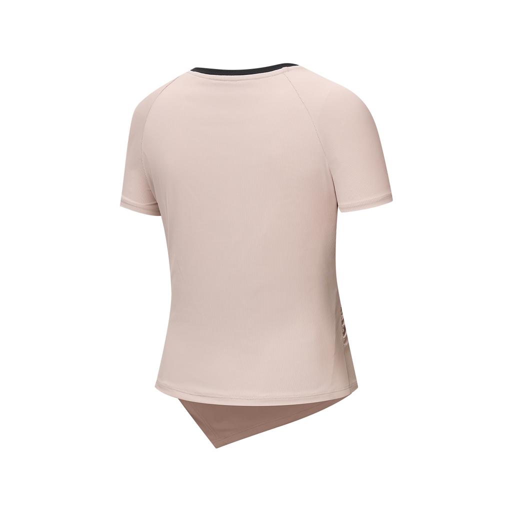 SAUCONY Fashion Simple Round Neck Pullover Short Sleeve T-Shirt Women Tops Peach-Pink SA1259ST05L-PK034