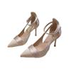 Neue Satin-Riemchen-Stilettos mit Sommer-Cut-Outs, Damen-Nischentemperament