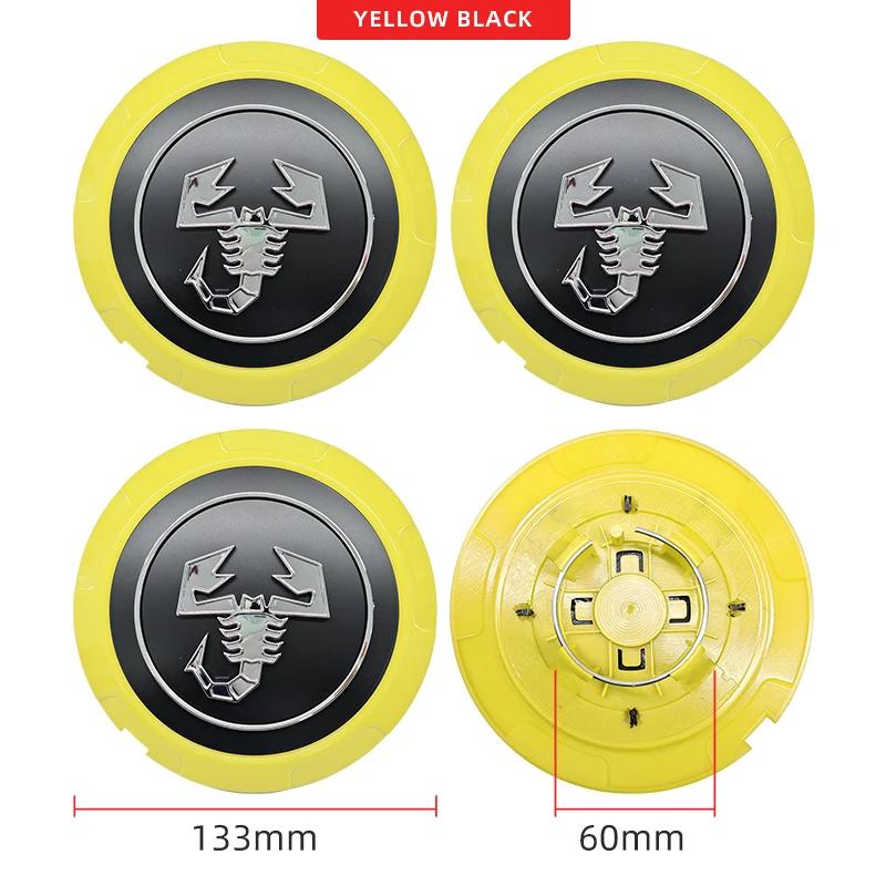 4pcs 133mm Car Wheel Center Hub Caps Emblem Badge for Fiat Abarth 500 500X Marea Multipla Punto Scorpion Ducato Goods Styling