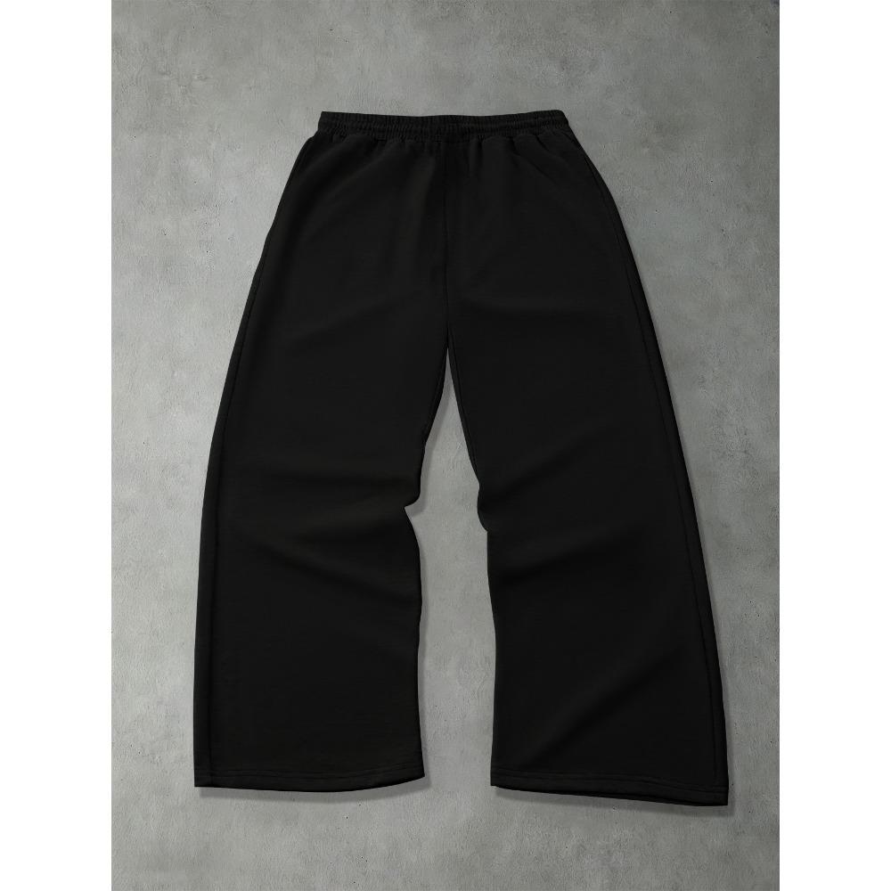 Men's Fashionable Casual Loose Wide Leg Pants with Totem Print Design, Street Hip-hop Style Hanging Sports Pants, Casual Outdoor