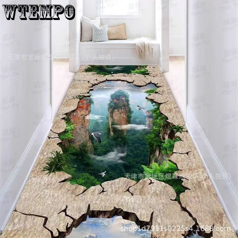 

3D Living Room Corridor Carpet Crystal Velvet Wear-resistant and Easy To Maintain Creative Carpet 80*100cm