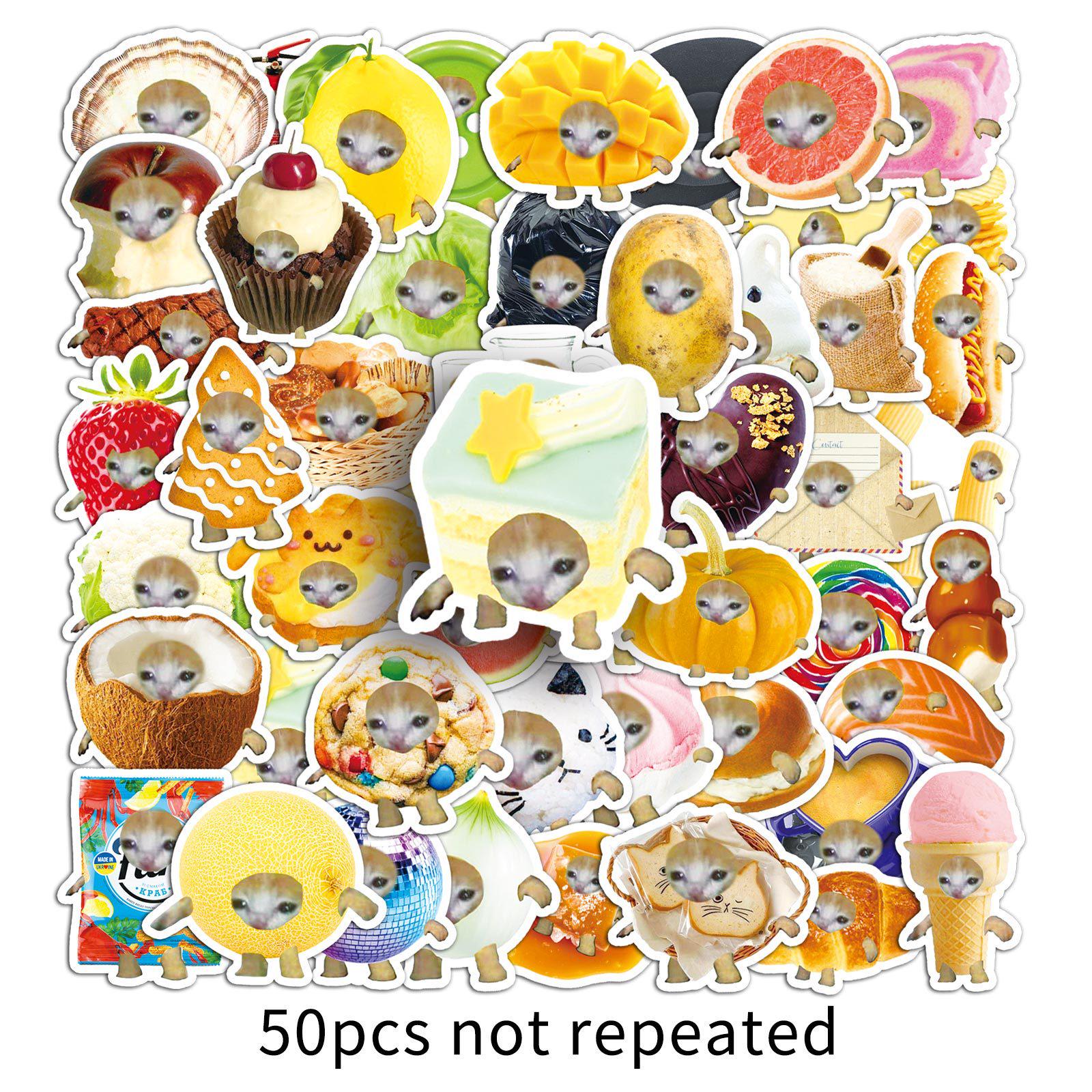 

50 Cute Cartoon Cat Stickers for DIY Laptop and Journal Decoration