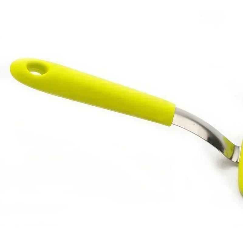 Silicone Frying Fish Spatula CookingTools Stainless Steel Handle Silicone Frying Spatula Kitchen Tool Frying Pan Spatula