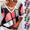 Women's Fashion Casual Short Sleeve V Neck Blouses & Shirts
