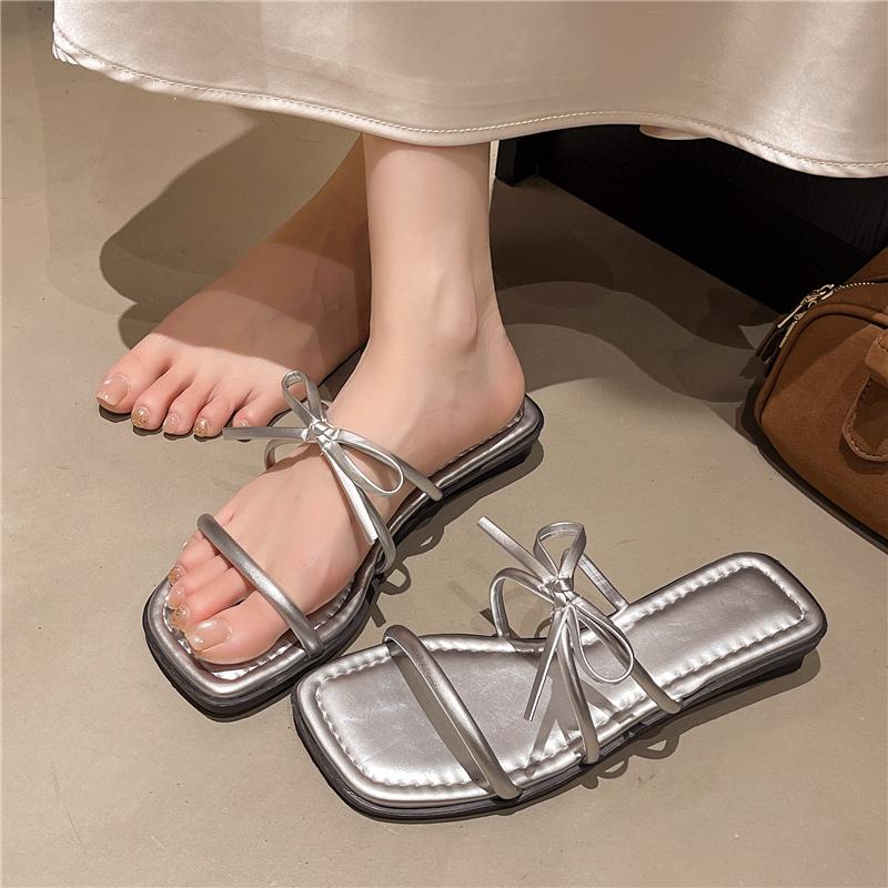 

Мода Новая Мода Летние Женские Шлепанцы Стильные С Открытым Носком Низкий Каблук Серебристые Женские Удобные Пляжные Туфли Шлепанцы Zapatos Mujer 40 серебряный
