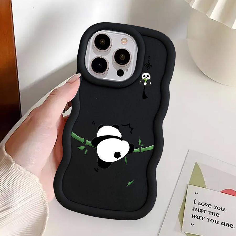 Case for iPhone XR 12 13 16 Pro Max 11 17 Air 15 Plus 14 8 Soft Phone Cover Cartoon Cute Panda